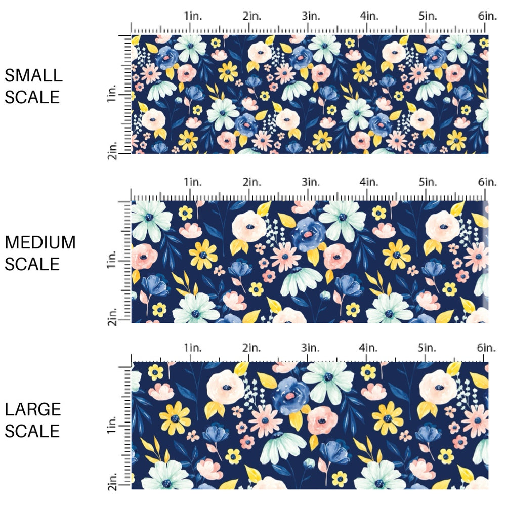 These spring fabric by the yard features spring floral pattern. This fun pattern fabric can be used for all your sewing and crafting needs!