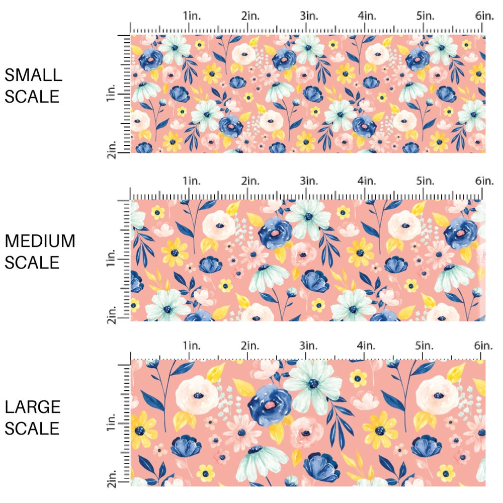 These spring fabric by the yard features spring floral pattern. This fun pattern fabric can be used for all your sewing and crafting needs!