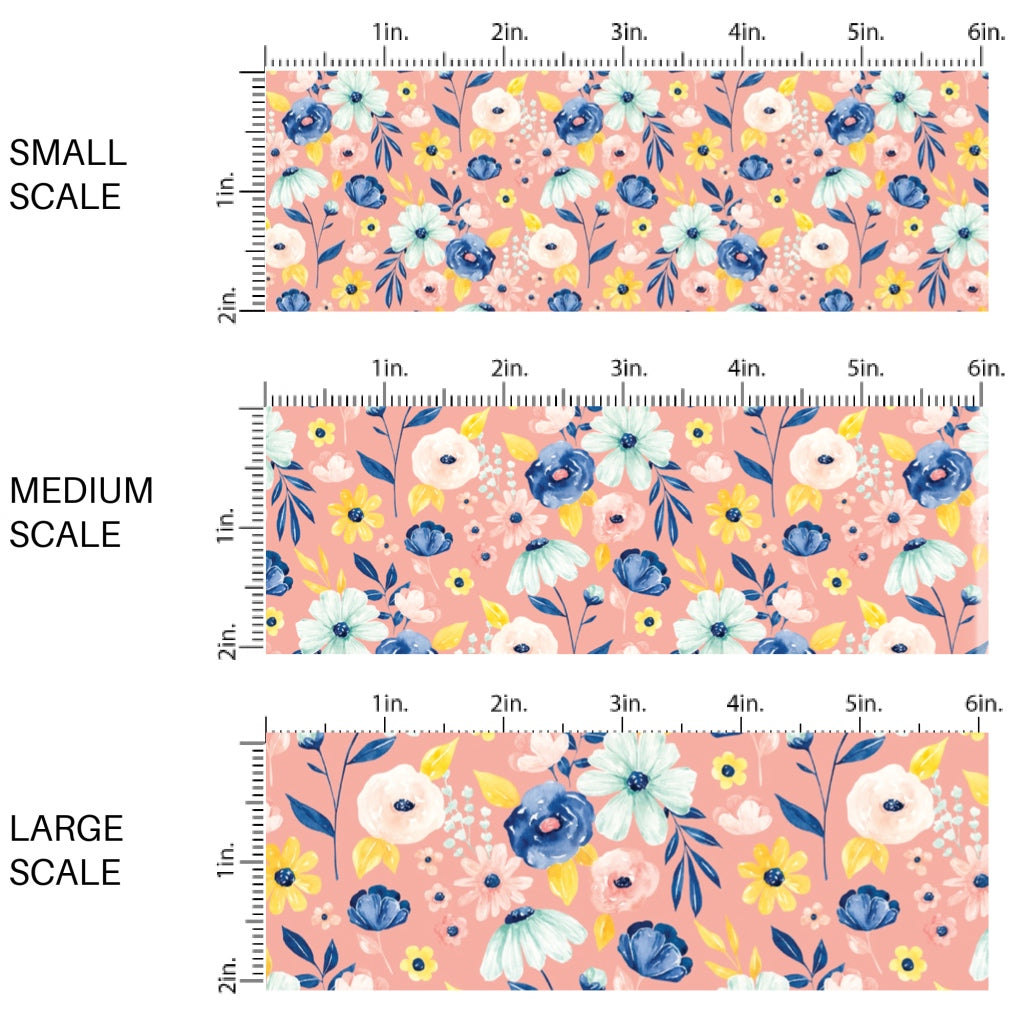 These spring fabric by the yard features spring floral pattern. This fun pattern fabric can be used for all your sewing and crafting needs!