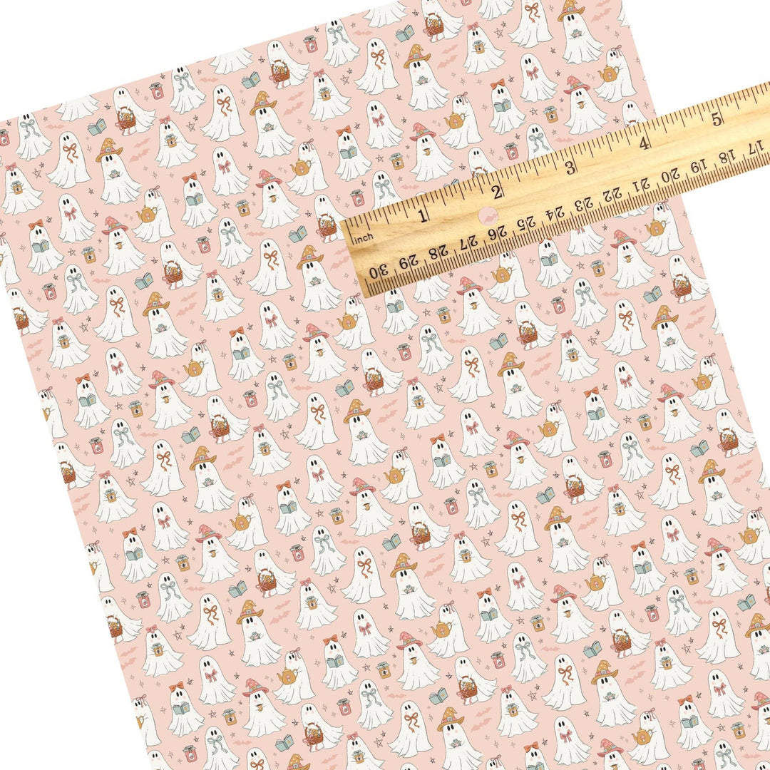 Cutesy Cozy Ghosts Faux Leather Sheets