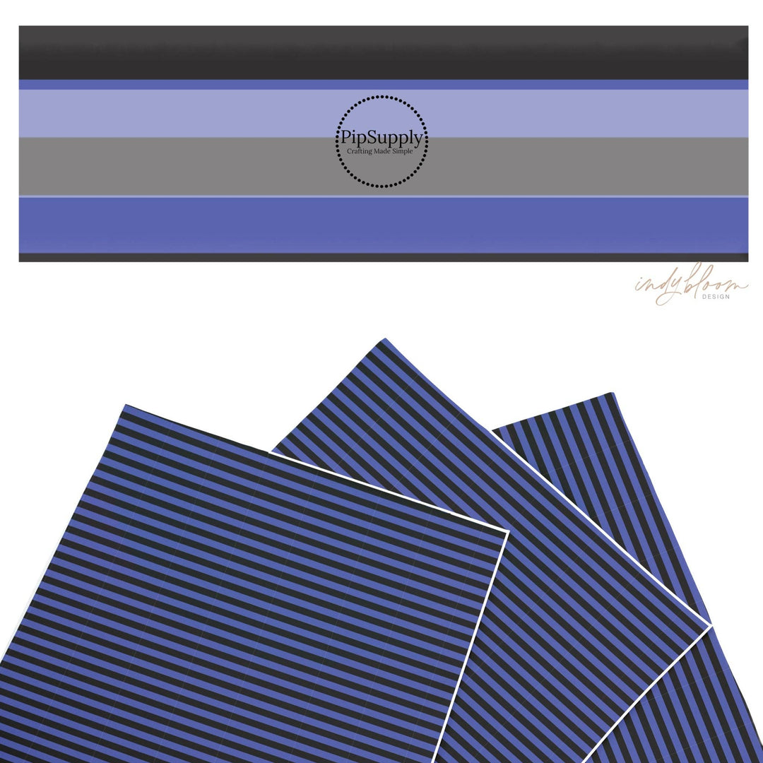 Black Purple Retro Stripe Faux Leather Sheets