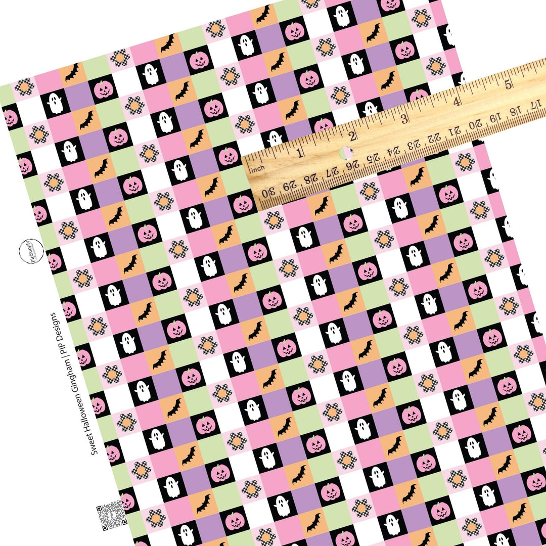 Sweet Halloween Gingham Faux Leather Sheets