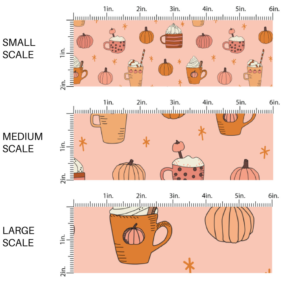 Peachy Pink Pumpkin Spice Fabric By The Yard
