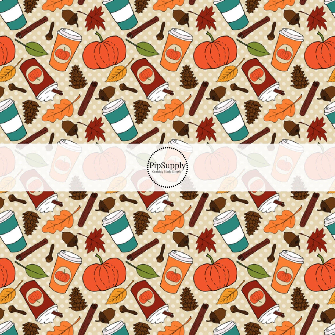 Pumpkin Spice Hair Bow Strips