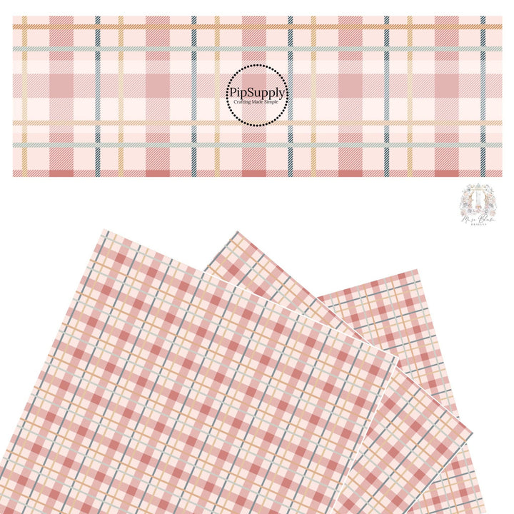 Back To School Gingham Rose Faux Leather Sheets