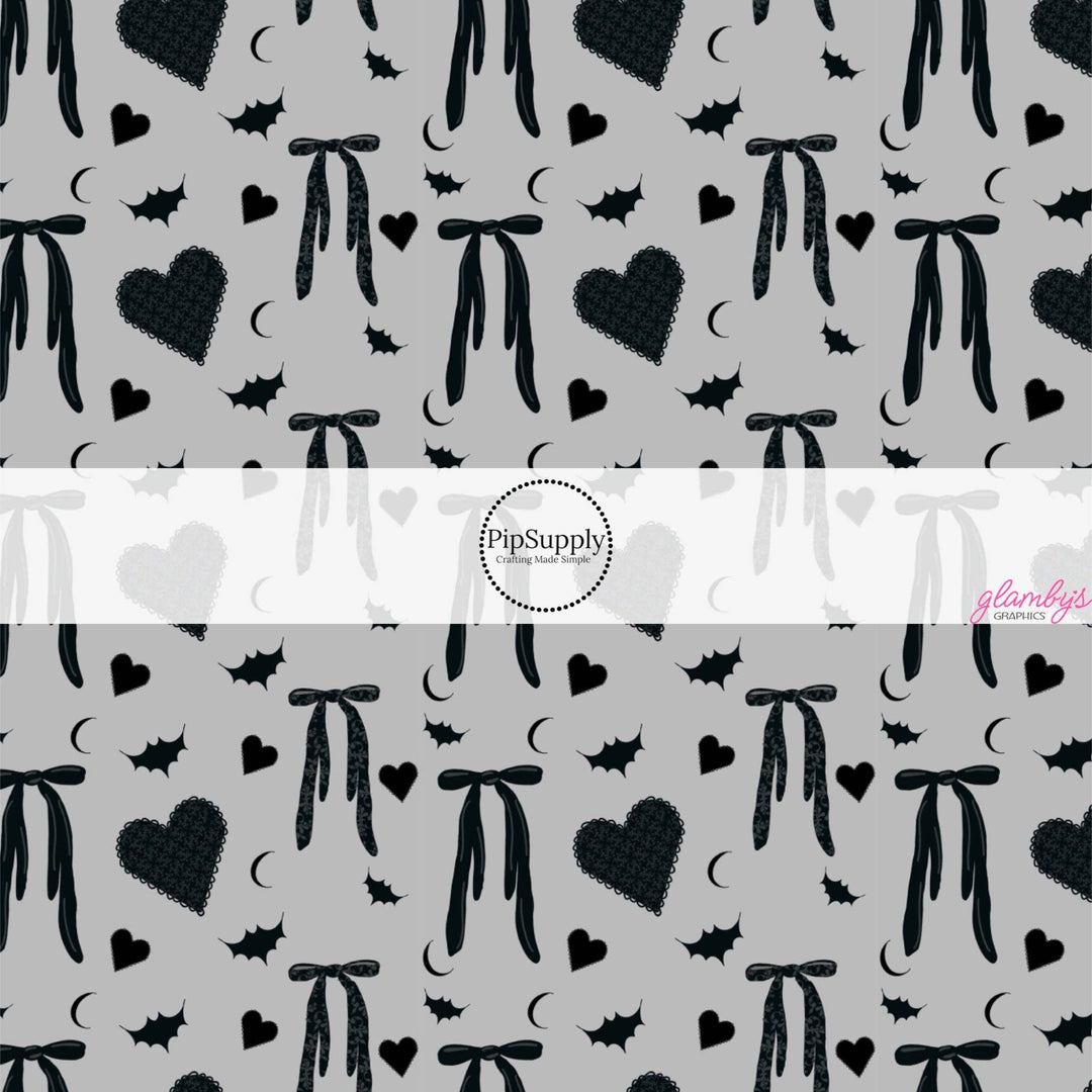 Spooky Lace Coquette Hair Bow Strips