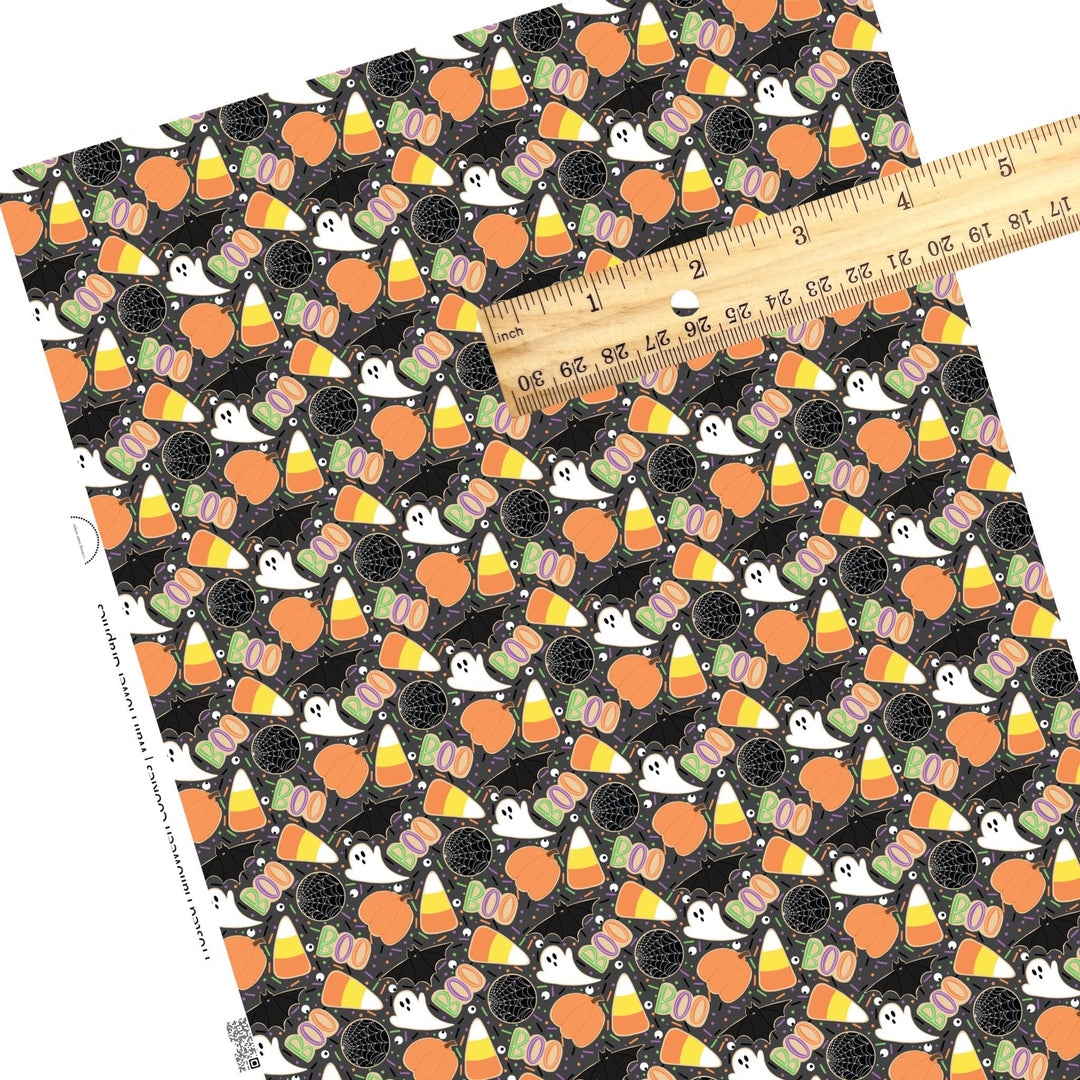 Frosted Halloween Cookies Faux Leather Sheets