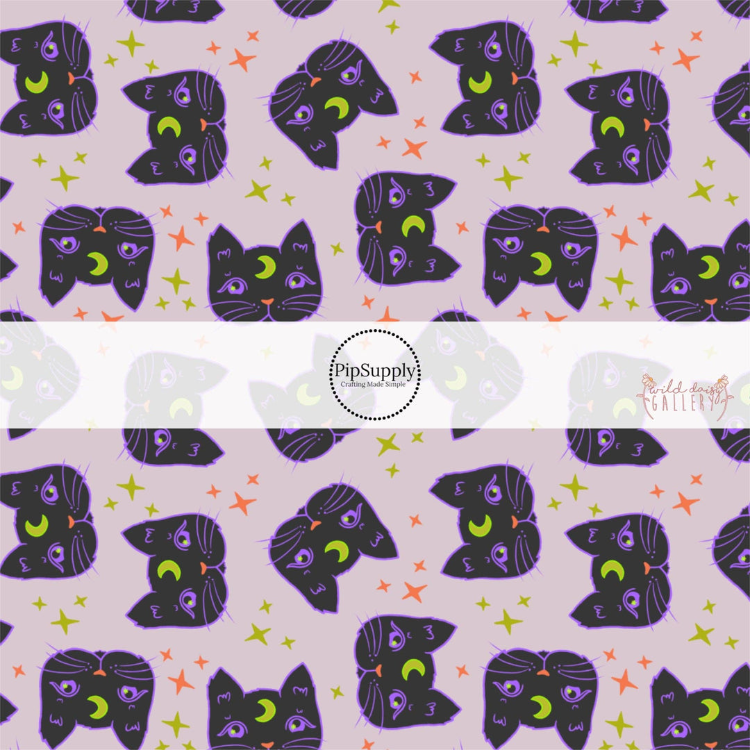 Superstitious Kitties Lavender Hair Bow Strips