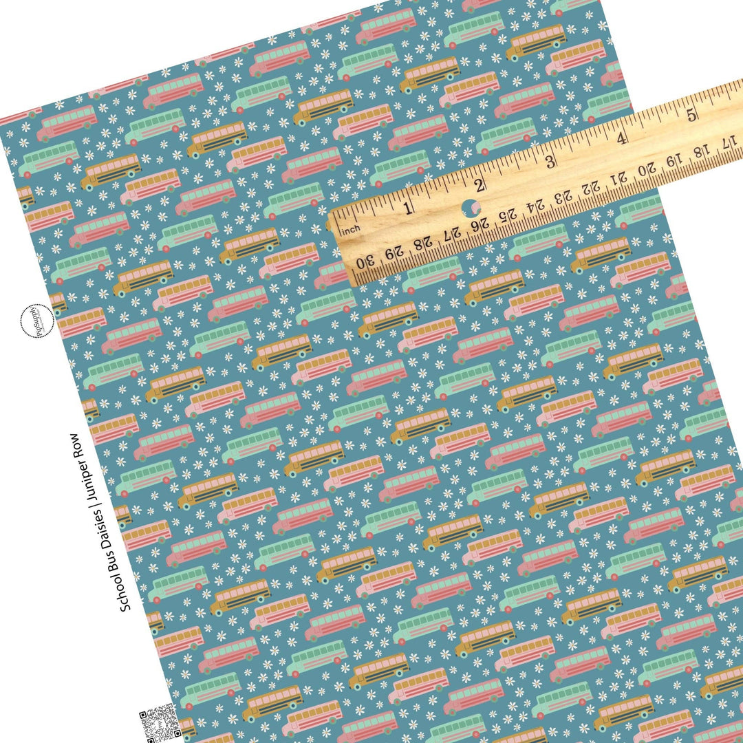 School Bus Daisies Faux Leather Sheets