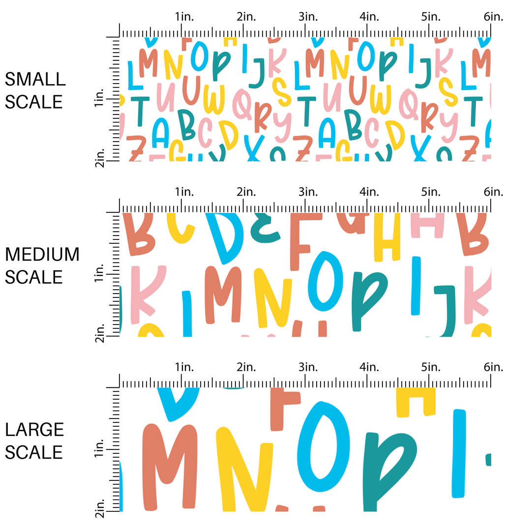 Multi Colored Alphabet Fabric By The Yard
