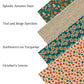 Teal and Beige Speckles Faux Leather Sheets