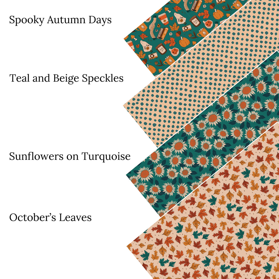 Spooky Autumn Days Faux Leather Sheets