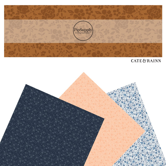 These spring and summer pattern faux leather sheets contain the following design elements: farm and meadow country floral patterns. Our CPSIA compliant faux leather sheets or rolls can be used for all types of crafting projects.