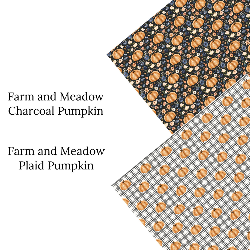 These summer pattern faux leather sheets contain the following design elements: farm and meadow country pumpkins. Our CPSIA compliant faux leather sheets or rolls can be used for all types of crafting projects.