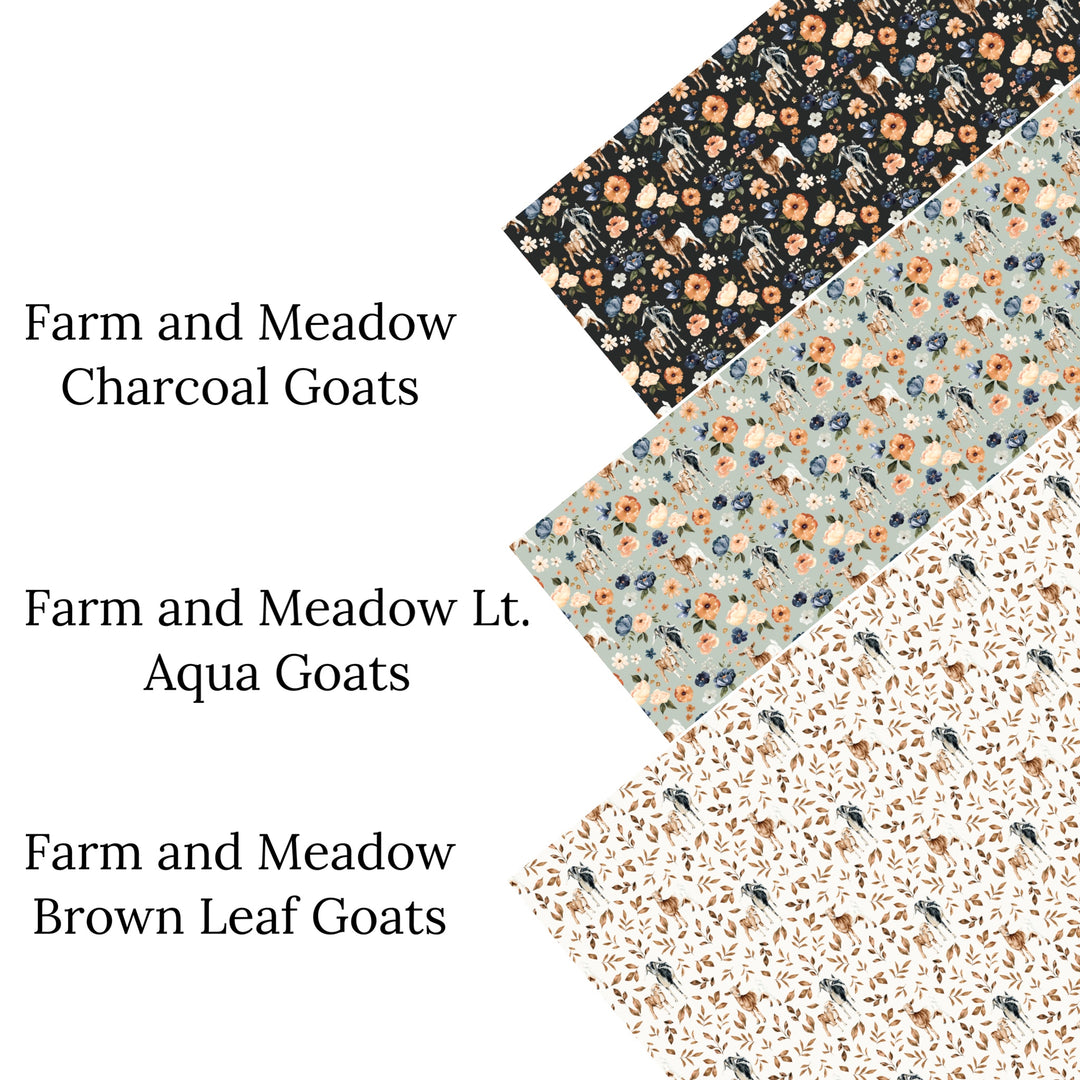 These spring and summer pattern fabric by the yard features farm and meadow goats. This fun fabric can be used for all your sewing and crafting needs!