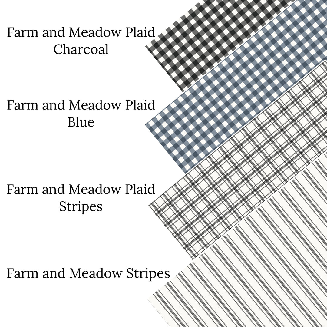 These spring and summer pattern fabric by the yard features farm and meadow plaid and stripe patterns. This fun fabric can be used for all your sewing and crafting needs!