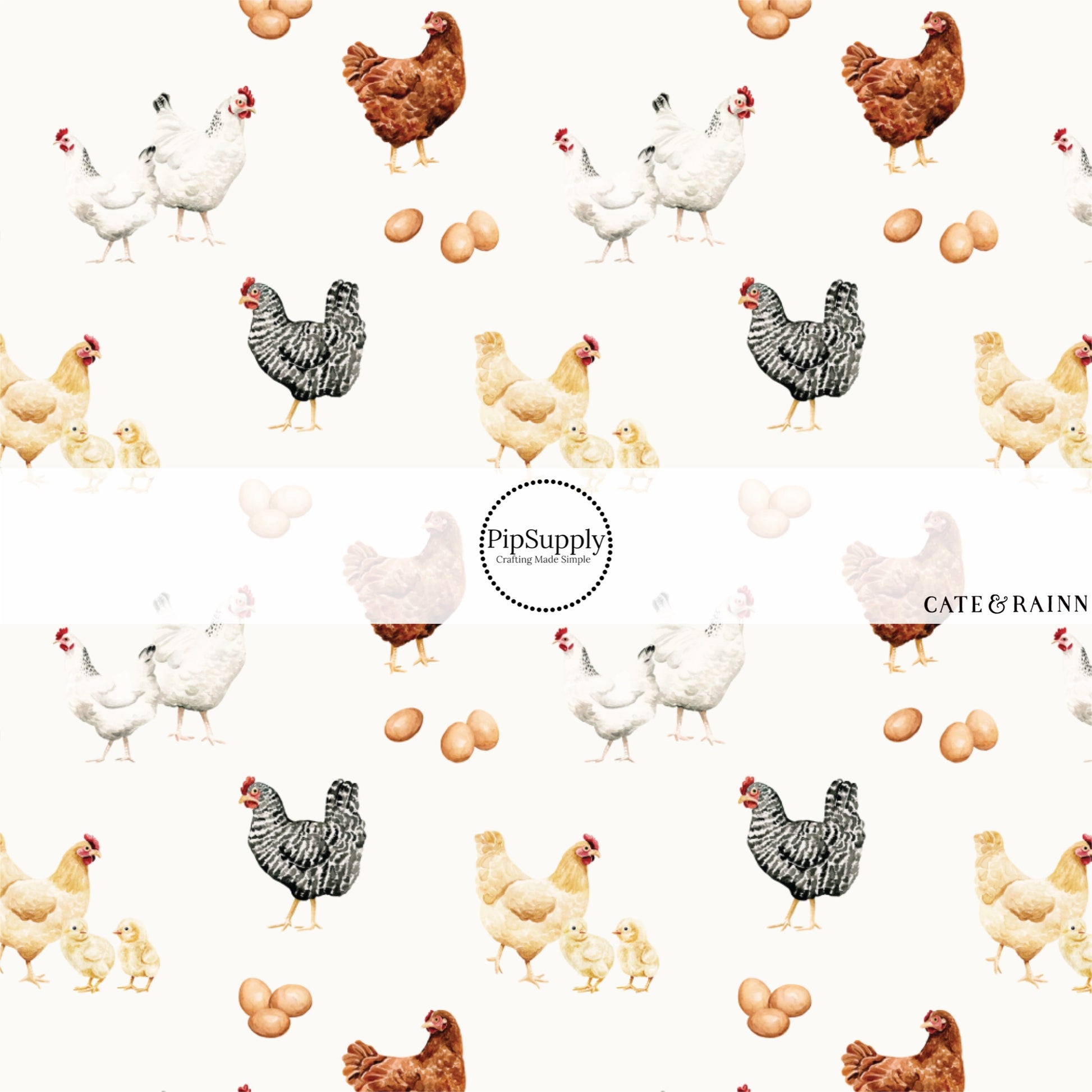 These spring and summer pattern faux leather sheets contain the following design elements: farm and meadow chickens. Our CPSIA compliant faux leather sheets or rolls can be used for all types of crafting projects.