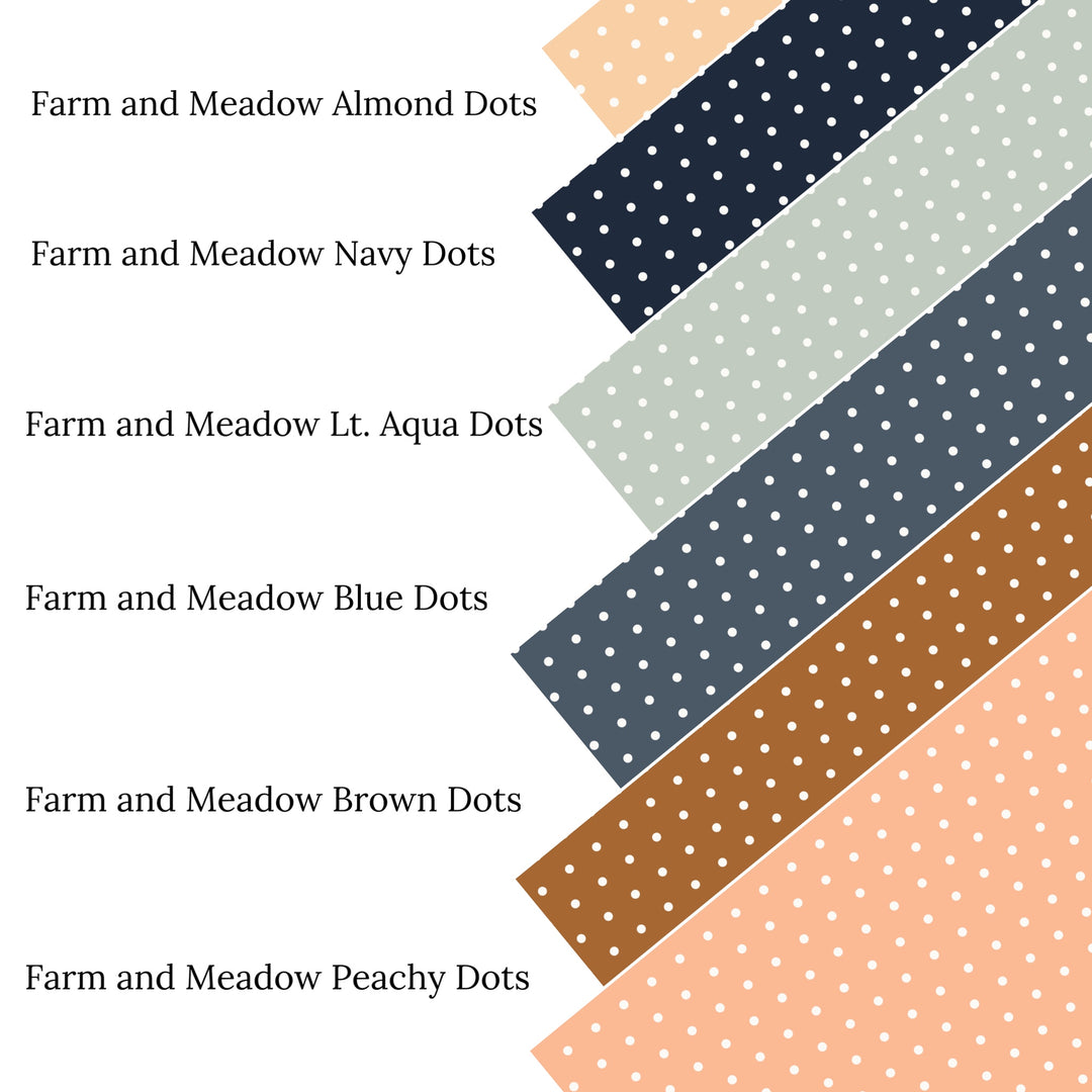 These spring and summer pattern faux leather sheets contain the following design elements: farm and meadow polka dot patterns. Our CPSIA compliant faux leather sheets or rolls can be used for all types of crafting projects.