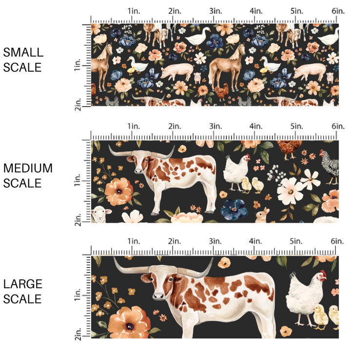 These spring and summer pattern fabric by the yard features farm and meadow cows. This fun fabric can be used for all your sewing and crafting needs!