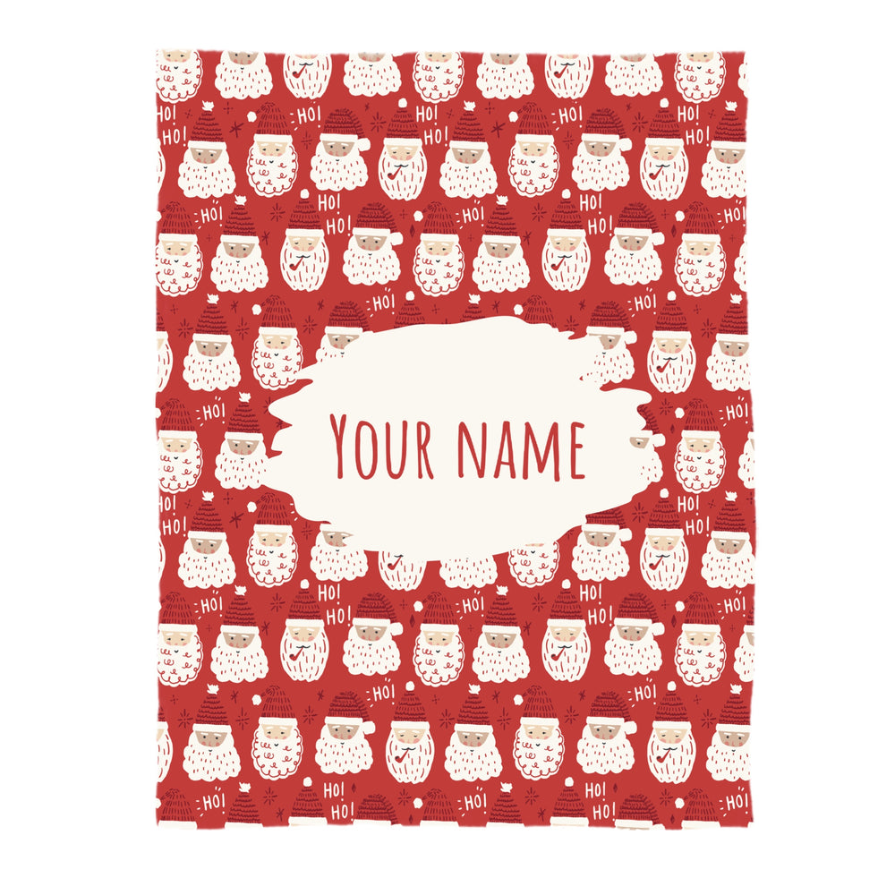 This Santa designer pattern is printed onto the front side of our soft touch minky blankets. The backside will not be printed and left the natural cream/white color of the blanket. This print pattern features Father Christmas on red.