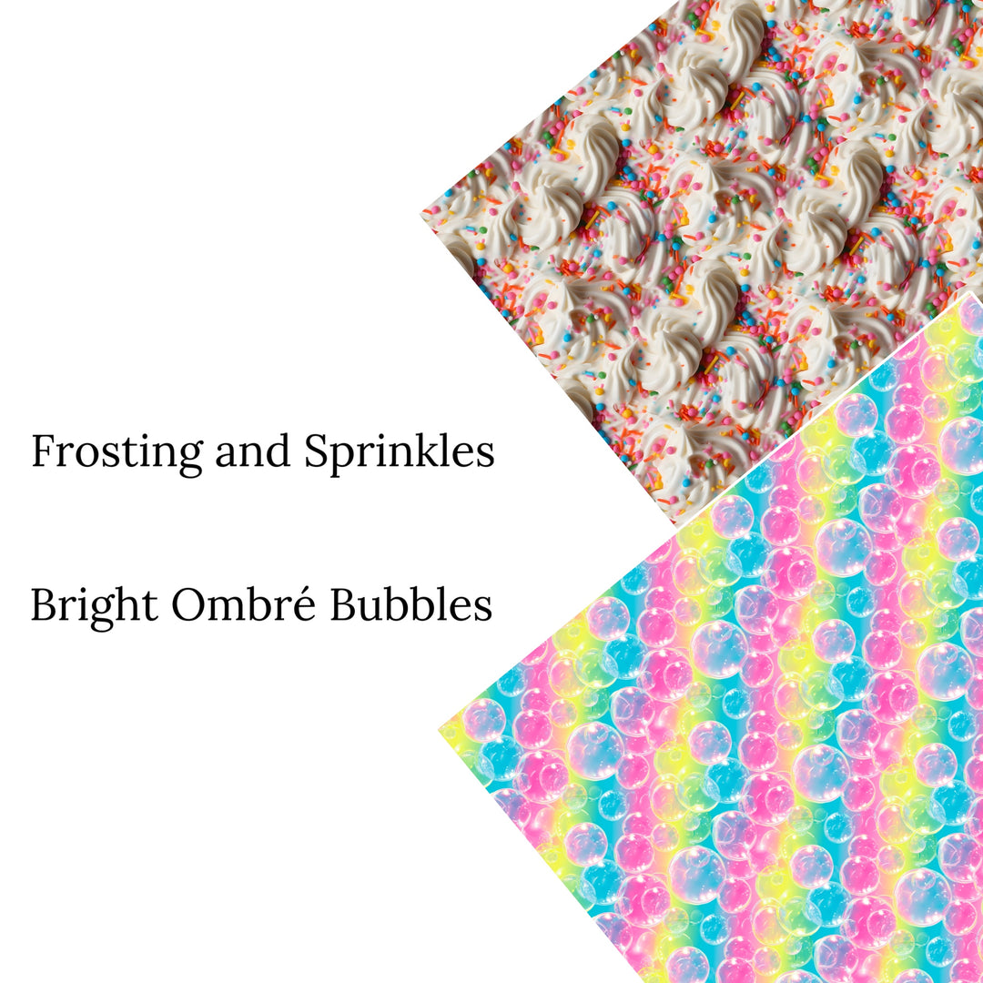 Bright Ombre Bubbles Faux Leather Sheets