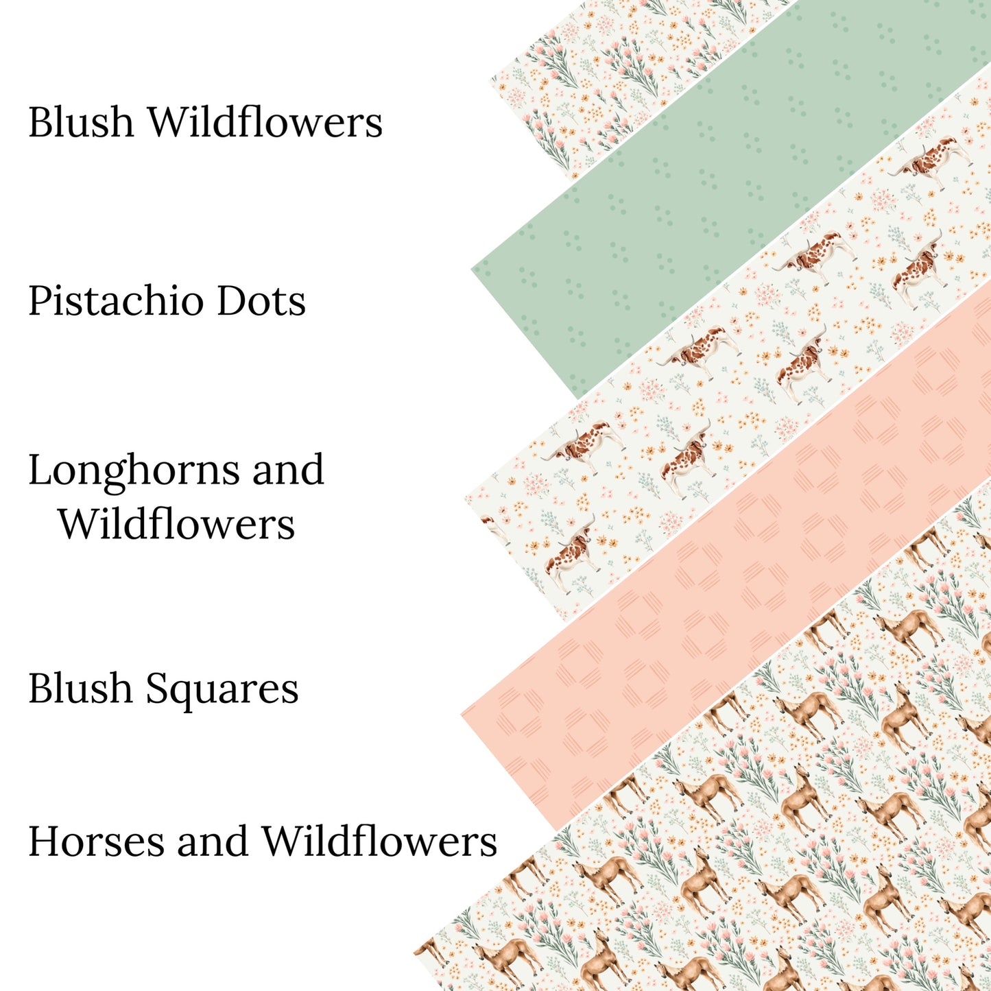 Horses and Wildflowers Faux Leather Sheets