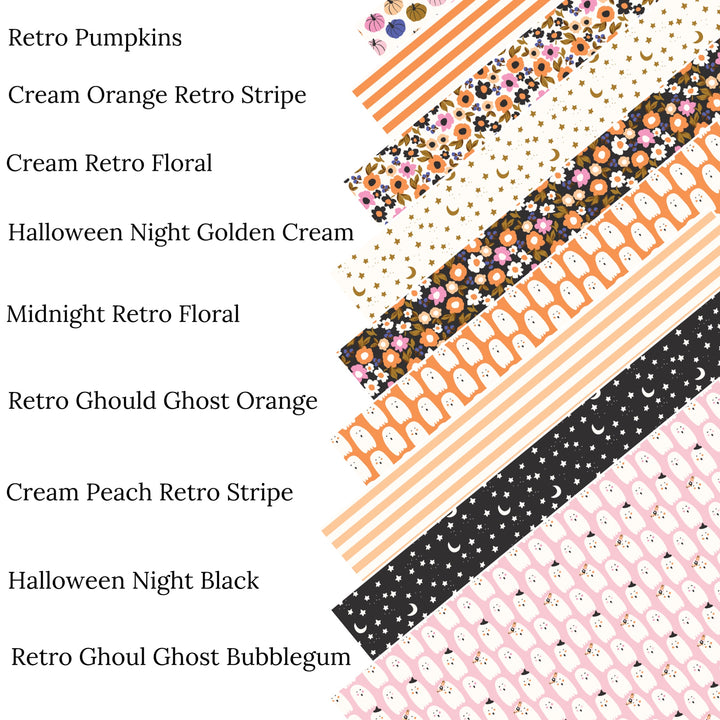 Halloween Night Charcoal Cream Faux Leather Sheets