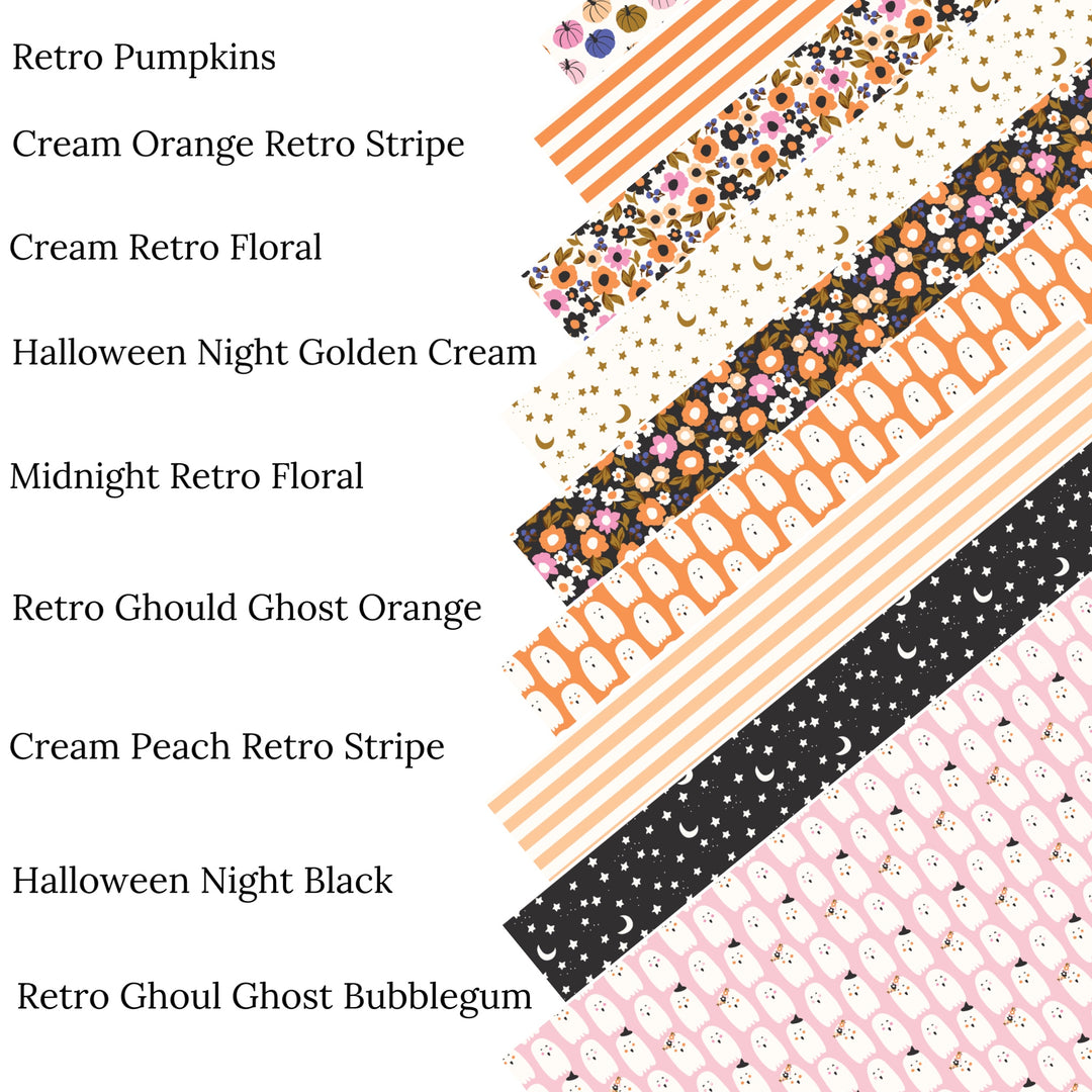 Halloween Night Golden Cream Faux Leather Sheets