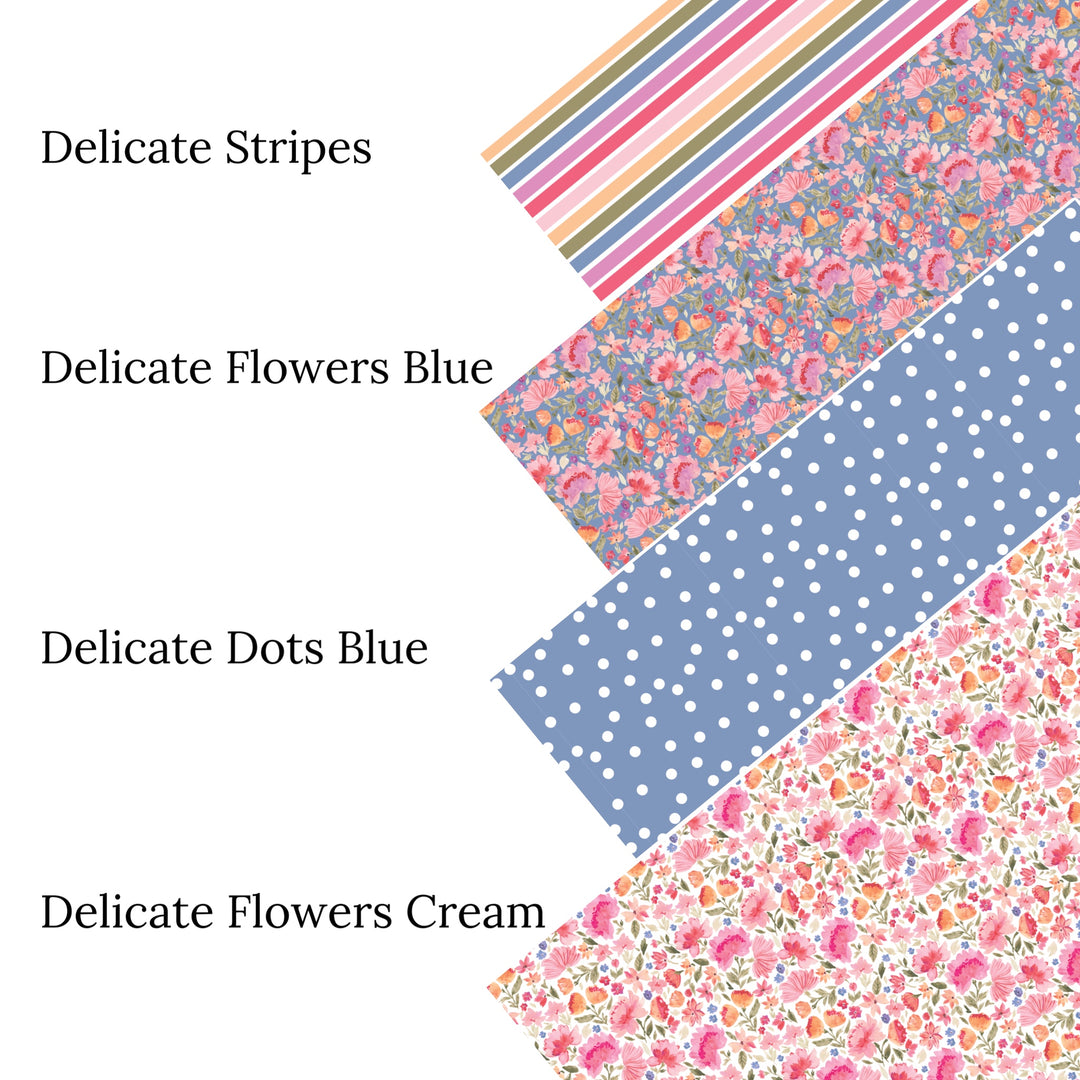 Delicate Flowers Blue Faux Leather Sheets