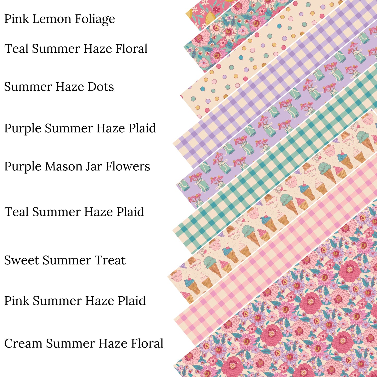 Pink Summer Haze Plaid Faux Leather Sheets