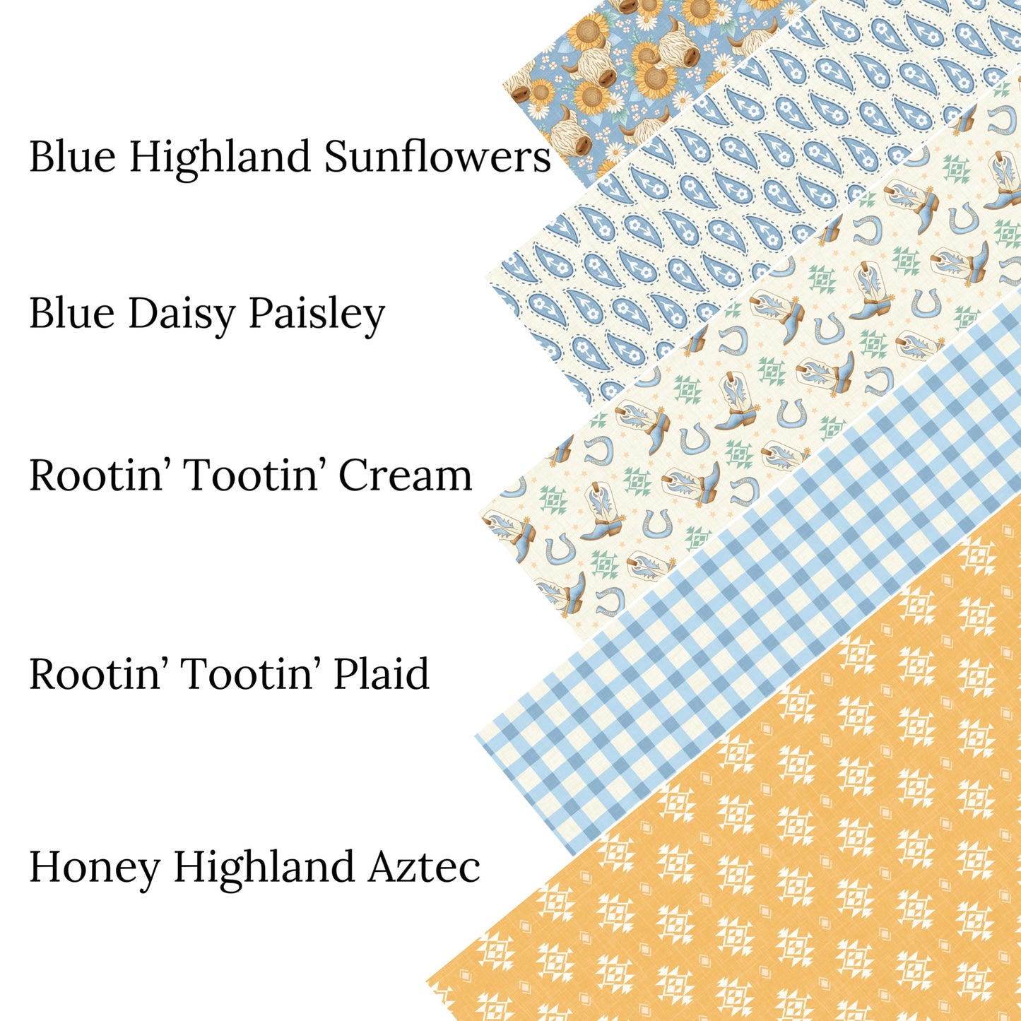 Blue Highland Sunflowers Faux Leather Sheets