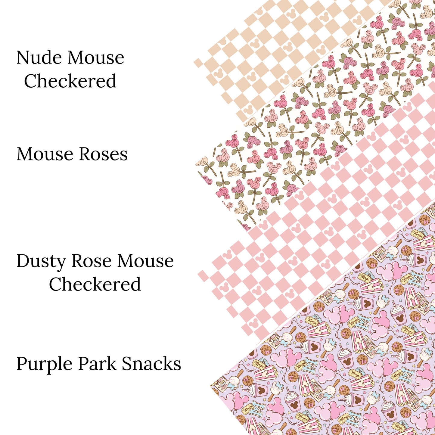 Dusty Rose Mouse Checkered Faux Leather Sheets