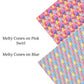 Melty Cones on Pink Swirl Faux Leather Sheets