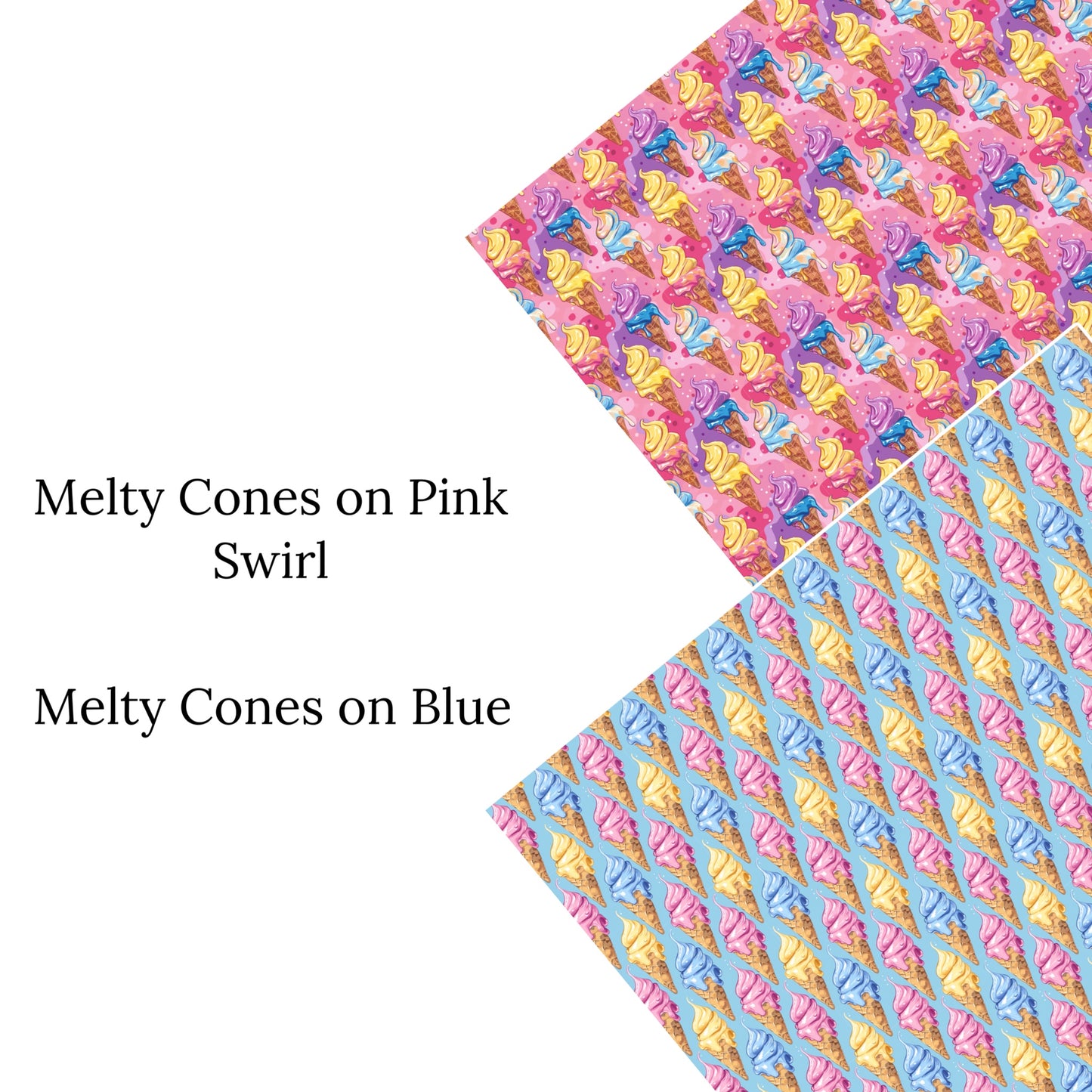 Melty Cones on Blue Faux Leather Sheets