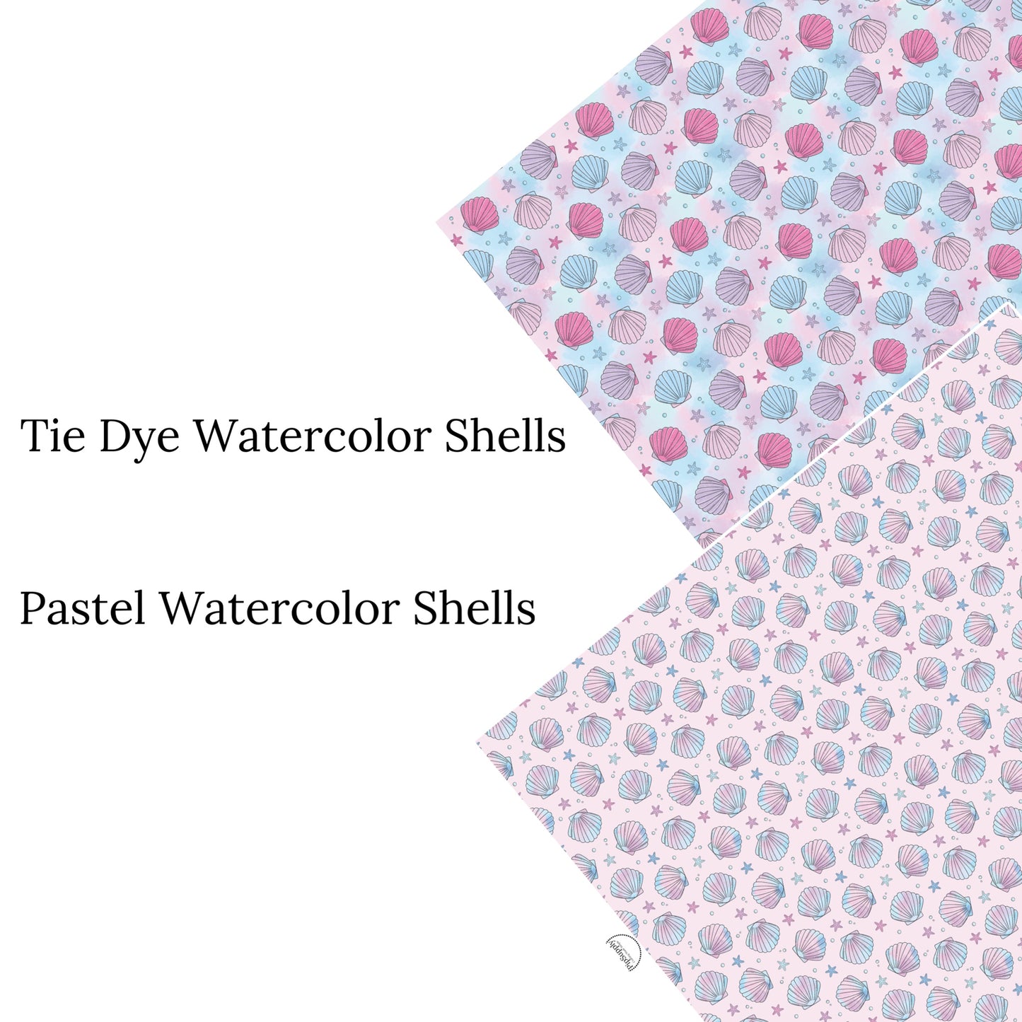 Pastel Watercolor Shells Faux Leather Sheets
