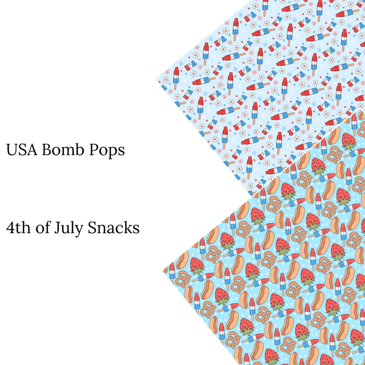 4th of July Snacks Faux Leather Sheets