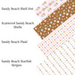 Scattered Sandy Beach Shells Faux Leather Sheets