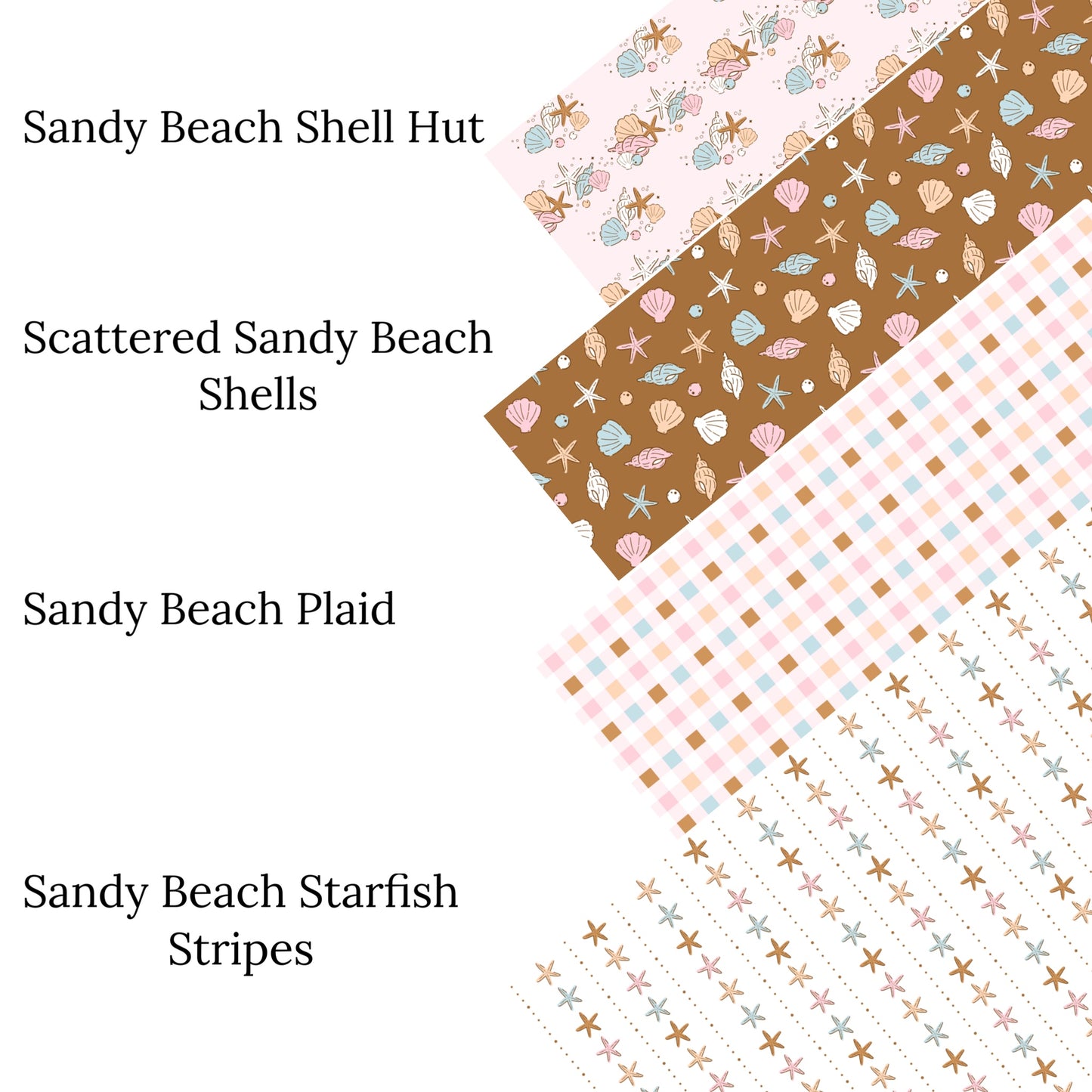 Scattered Sandy Beach Shells Faux Leather Sheets