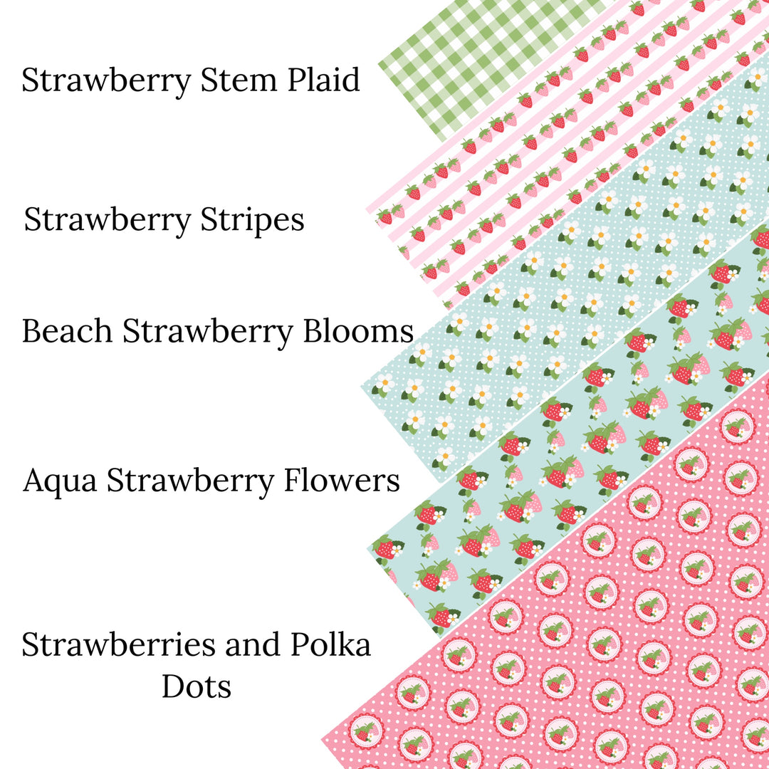 Beach Strawberry Blooms Faux Leather Sheets