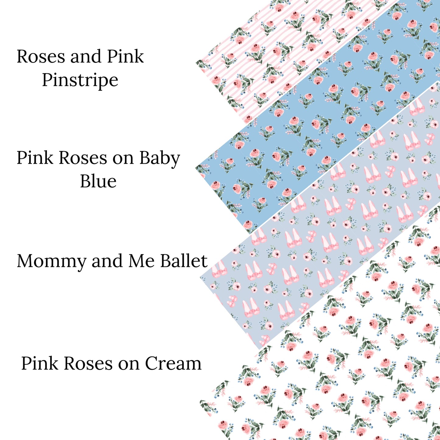 Pink Roses on Baby Blue Faux Leather Sheets
