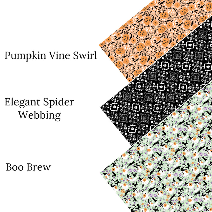 Pumpkin Vine Swirl Faux Leather Sheets