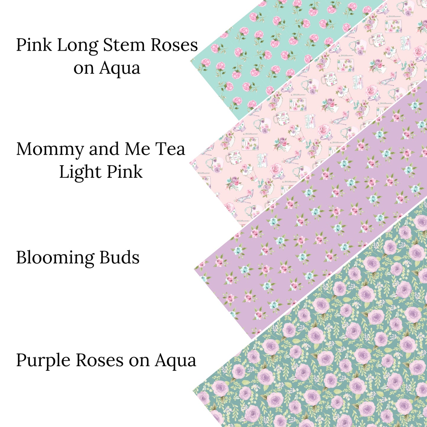 Pink Long Stem Roses on Aqua Faux Leather Sheets