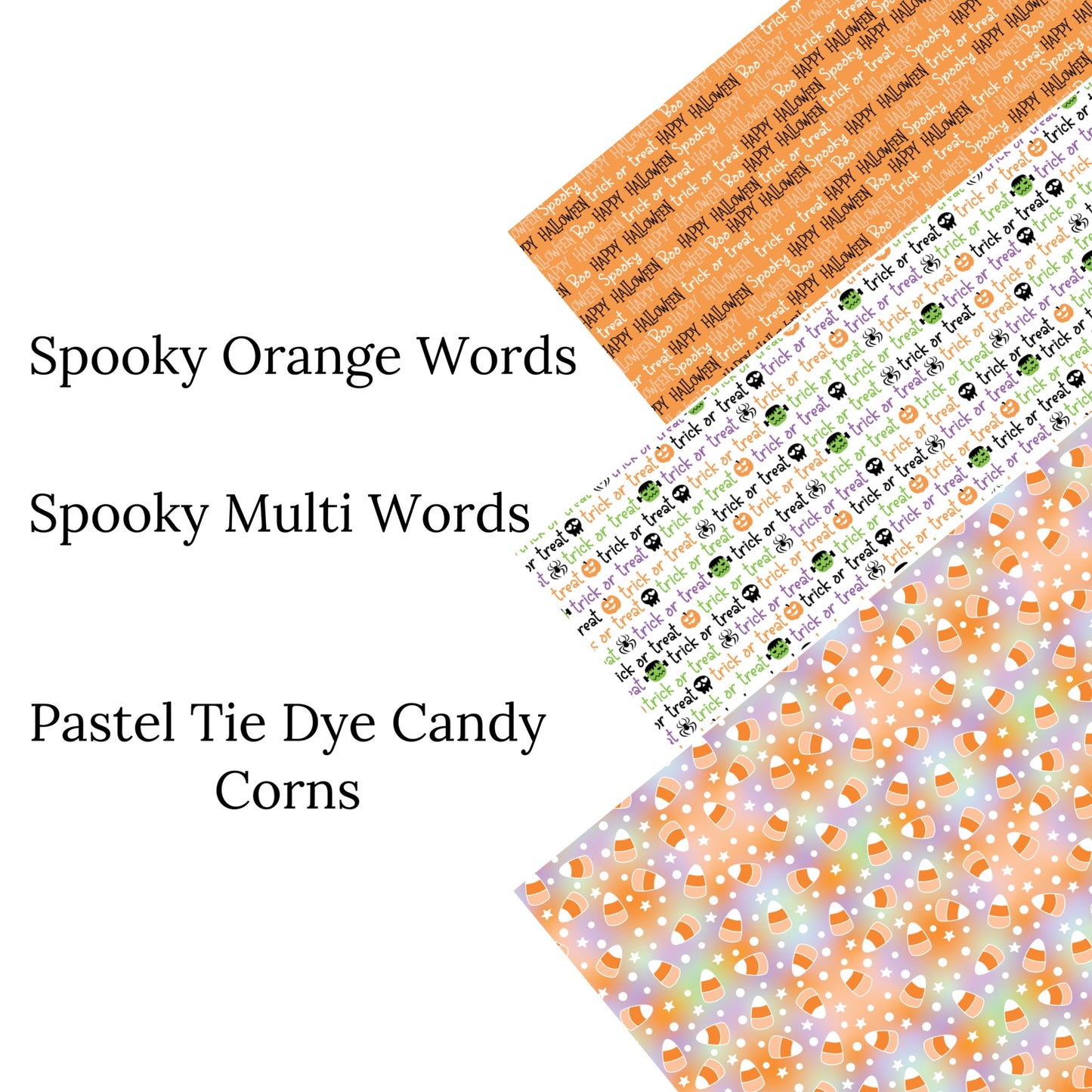 Pastel Tie Dye Candy Corns Faux Leather Sheets