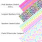 Pink Rainbow Ombre Zebra Faux Leather Sheets