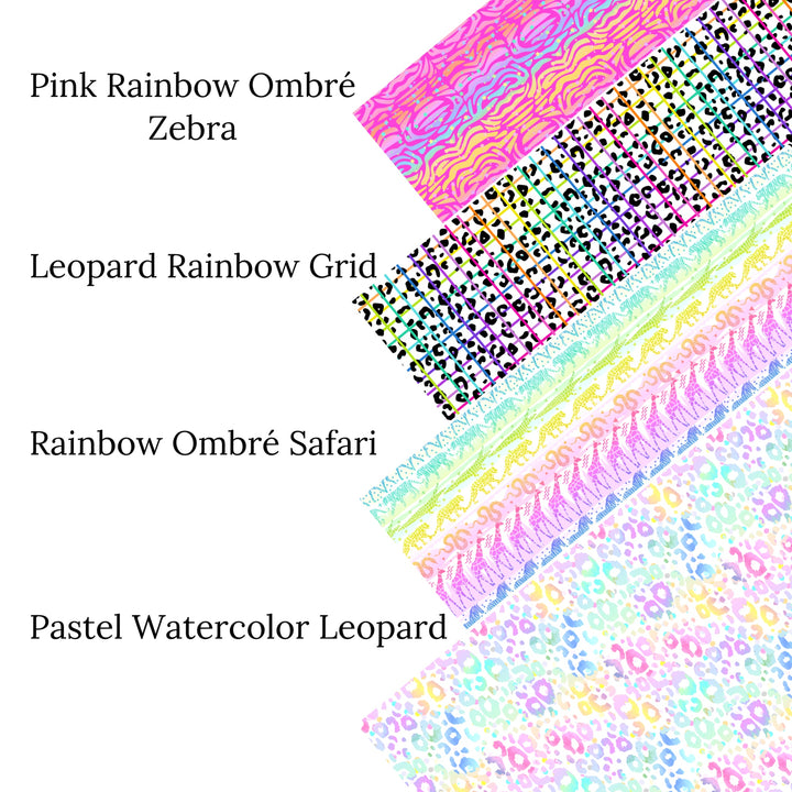 Pink Rainbow Ombre Zebra Faux Leather Sheets