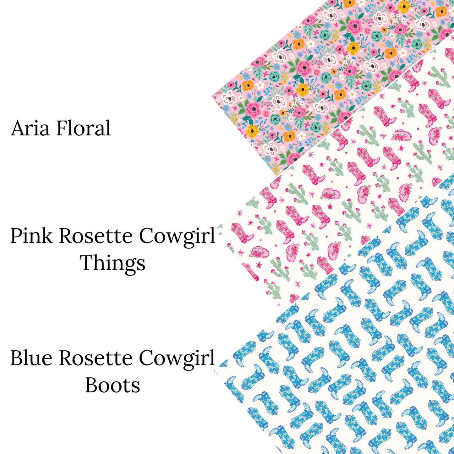 Blue Rosette Cowgirl Boots Faux Leather Sheets