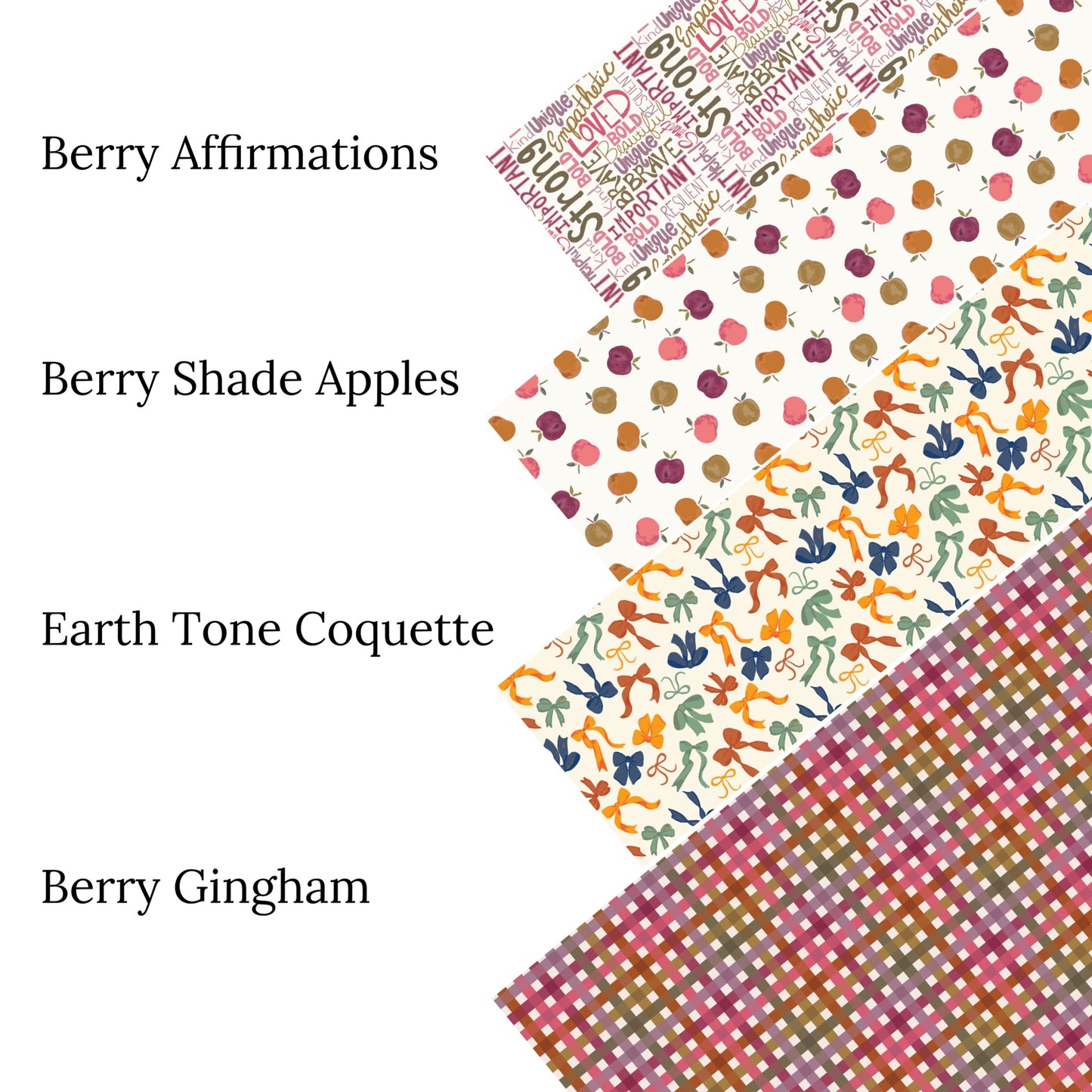 Berry Affirmations Faux Leather Sheets