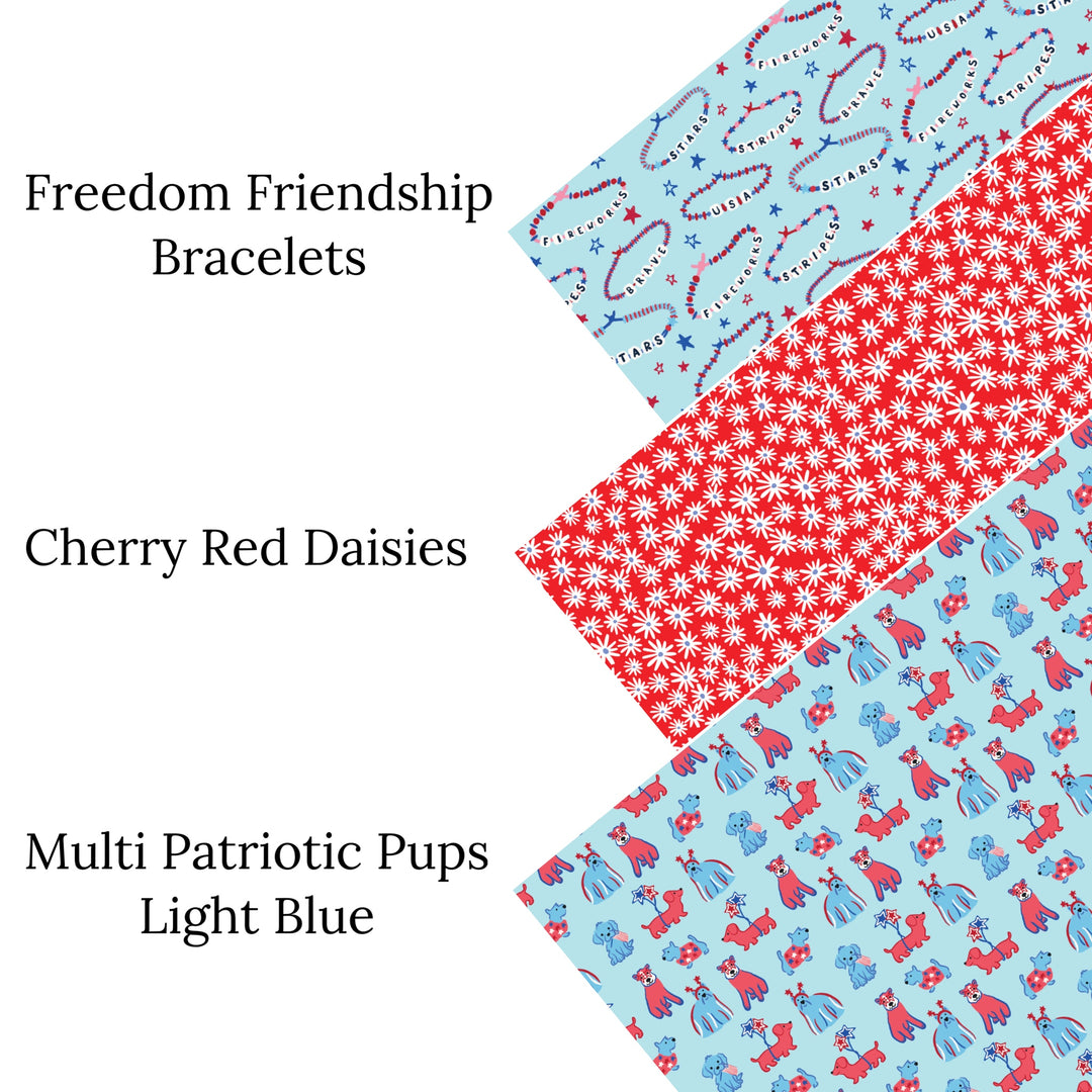 Cherry Red Daisies Faux Leather Sheets