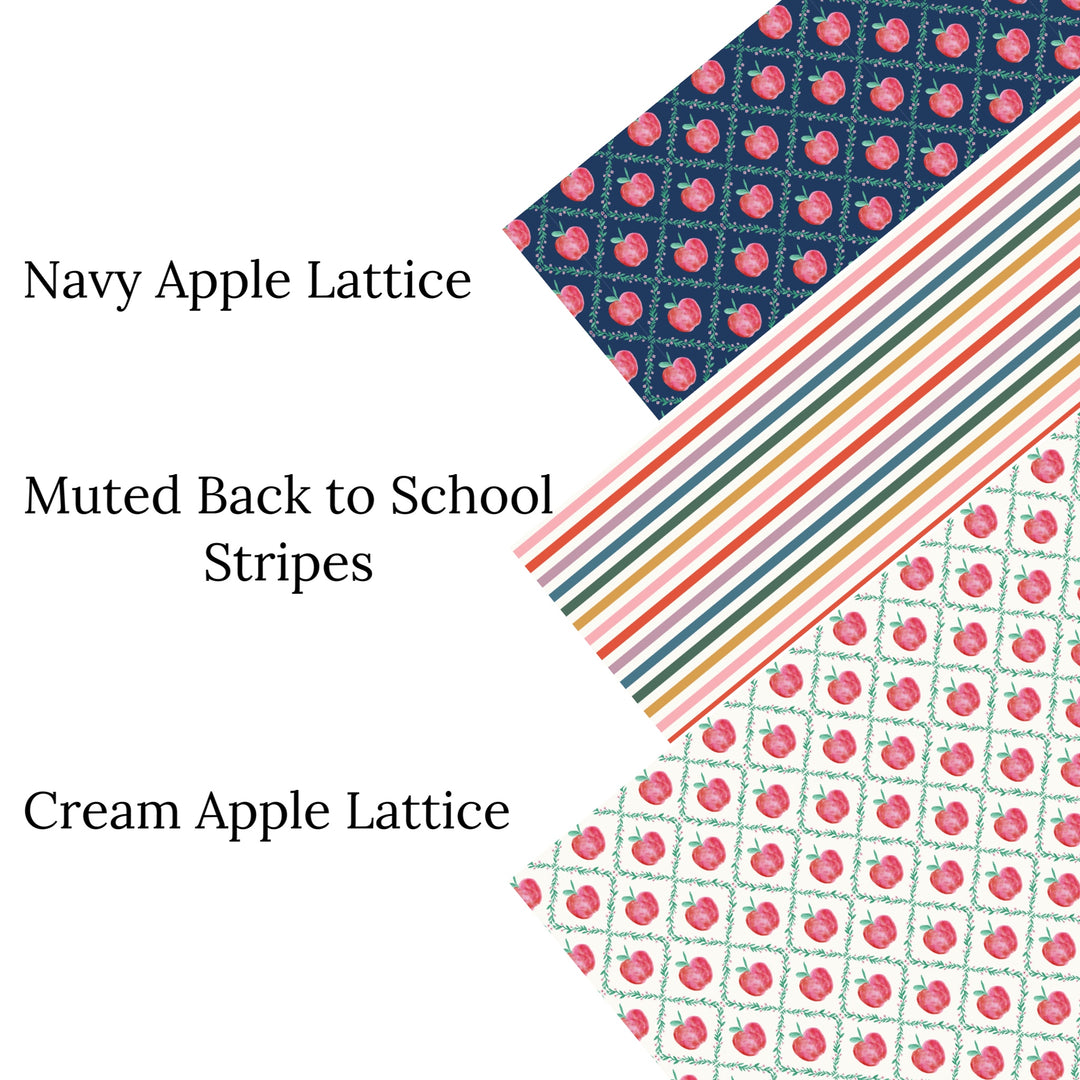 Muted Back to School Stripes Faux Leather Sheets