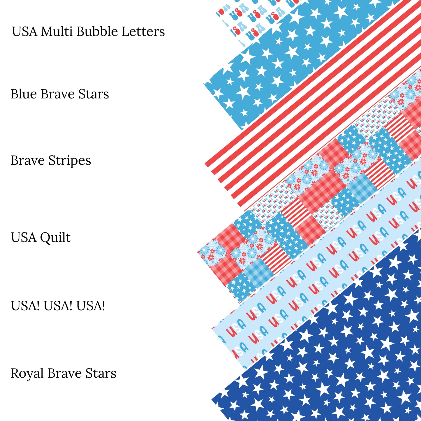 USA Multi Bubble Letters Faux Leather Sheets